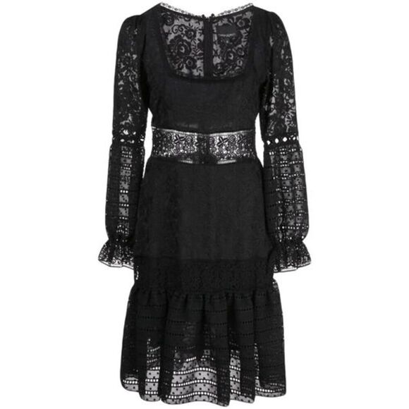 Cynthia Rowley Dresses & Skirts - Cynthia Rowley Black Wicker Park Lace Eyelet Dress Size 8 NWT